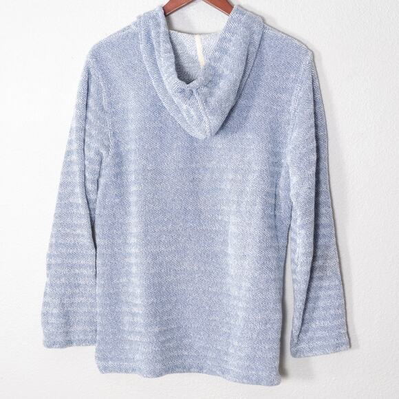 Faherty Hooded Sweater Blue Heather Cotton Size S Coastal Casual - Picture 2 of 8